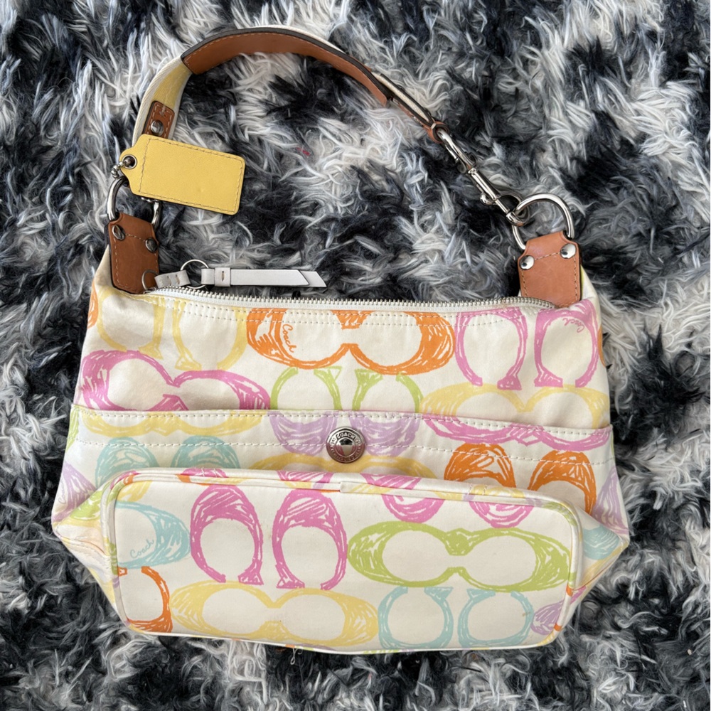 Colorful Coach Patterned Women's Bag